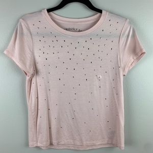 Aeropostale NWT Seriously Soft Girl Tee Pink Stud Comfort Casual Size Small